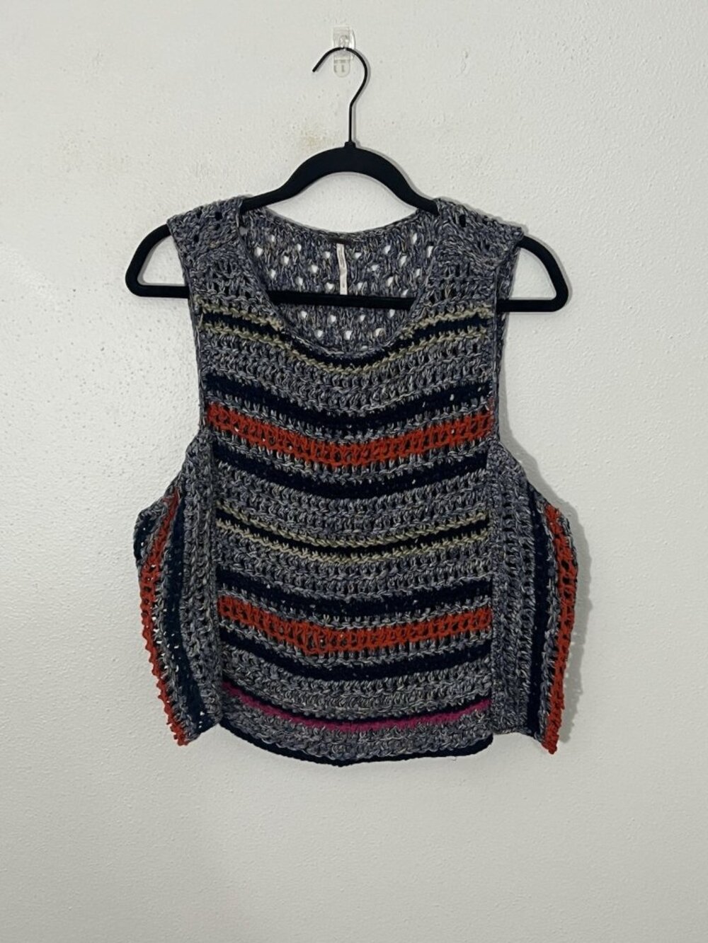 Free People Crochet Sweater Striped Tank Size Large